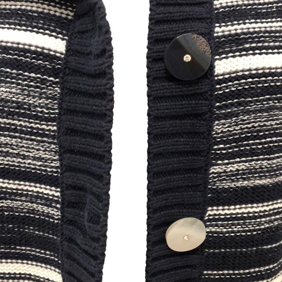 Christopher Banks Blue & White Striped Cotton Cardigan Sweater size Small - Picture 7 of 7